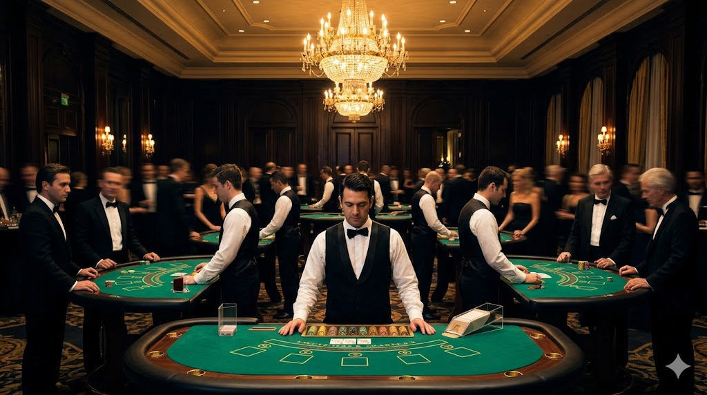 AussieEventCentral team setting up casino tables